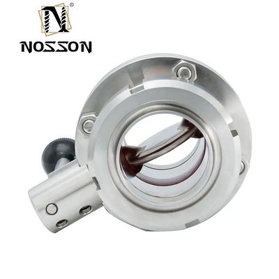 Válvula de borboleta hidráulica sanitária 304 316L de aço inoxidável Fios de soldagem unilaterais de média de alta temperatura Certificado ISO9001