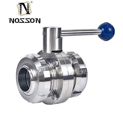 Válvula de borboleta hidráulica sanitária 304 316L de aço inoxidável Fios de soldagem unilaterais de média de alta temperatura Certificado ISO9001