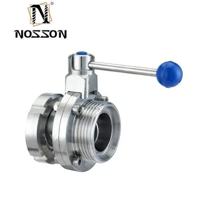 Válvula de borboleta hidráulica sanitária 304 316L de aço inoxidável Fios de soldagem unilaterais de média de alta temperatura Certificado ISO9001