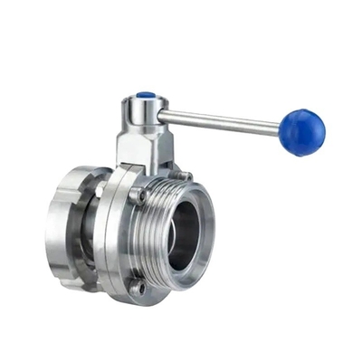 304 316L de aço inoxidável sanitário SMS 3a Dairy Union Set Type Butterfly Valve para aplicações higiênicas e preços acessíveis