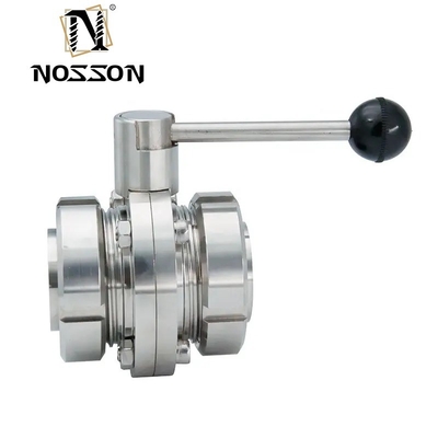 304 316L de aço inoxidável sanitário SMS 3a Dairy Union Set Type Butterfly Valve para aplicações higiênicas e preços acessíveis