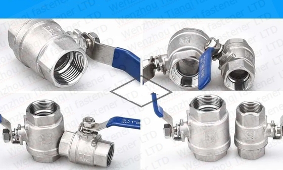 Valva de bola de aço inoxidável 2 3 4 polegadas NPT Thread Feminino 3 peças Full Port Manual Operação ISO9001 Certificado Não padrão
