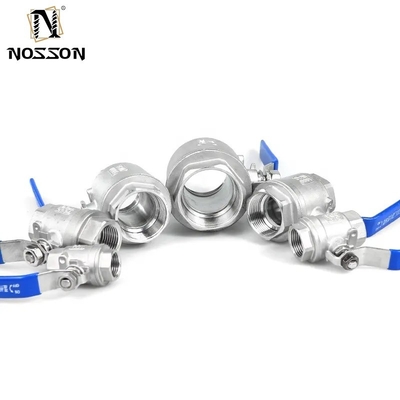 Valva de bola de aço inoxidável 2 3 4 polegadas NPT Thread Feminino 3 peças Full Port Manual Operação ISO9001 Certificado Não padrão