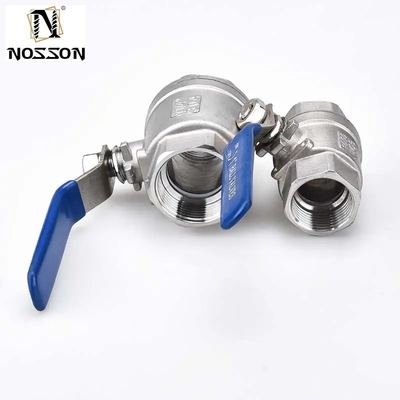 Temperatura normal SS316/304 2 Pcs válvula de esfera de aço inoxidável para meios hidráulicos 1000psi BSP NPT roscado