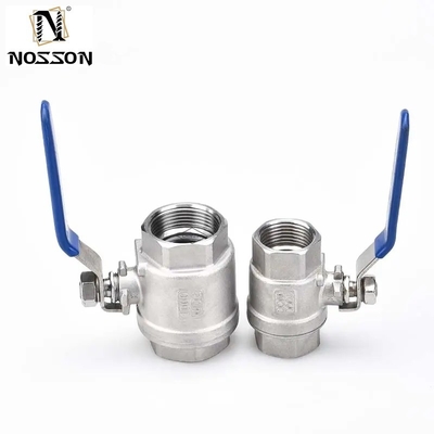 Temperatura normal SS316/304 2 Pcs válvula de esfera de aço inoxidável para meios hidráulicos 1000psi BSP NPT roscado