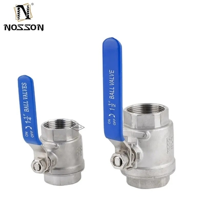 Temperatura normal SS316/304 2 Pcs válvula de esfera de aço inoxidável para meios hidráulicos 1000psi BSP NPT roscado