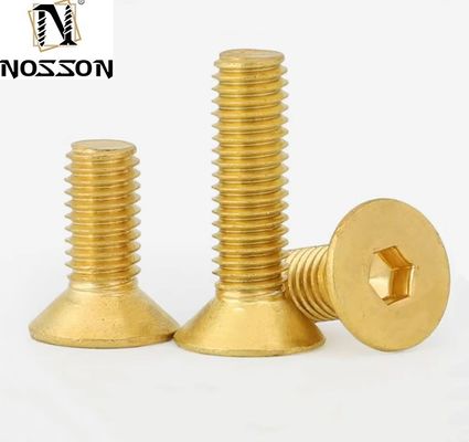 M2 M2.5 M3 M4 M5 M6 aço inoxidável 304 latão h62 Hex Socket Flat Countersunk Head Screw DIN Standard