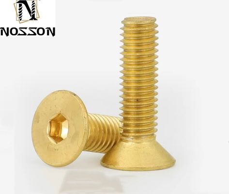 M2 M2.5 M3 M4 M5 M6 aço inoxidável 304 latão h62 Hex Socket Flat Countersunk Head Screw DIN Standard