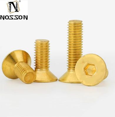 M2 M2.5 M3 M4 M5 M6 aço inoxidável 304 latão h62 Hex Socket Flat Countersunk Head Screw DIN Standard