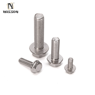 Bolsas de carro de grau Sliver de aço inoxidável cabeça de flange hexagonal totalmente roscada para fixação e grau A2-70/A4-80/304/316