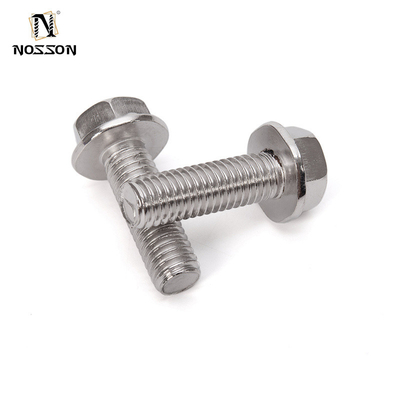 Bolsas de carro de grau Sliver de aço inoxidável cabeça de flange hexagonal totalmente roscada para fixação e grau A2-70/A4-80/304/316