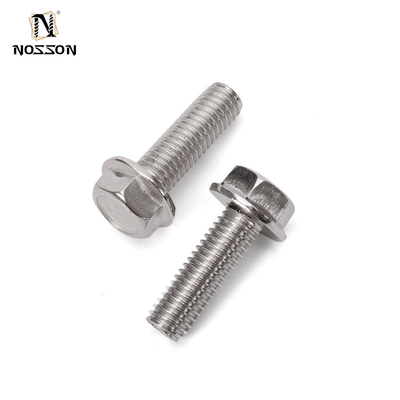 Bolsas de carro de grau Sliver de aço inoxidável cabeça de flange hexagonal totalmente roscada para fixação e grau A2-70/A4-80/304/316