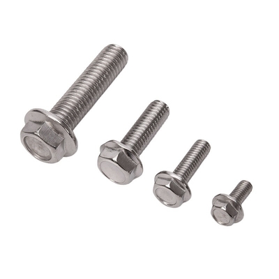DIN padrão 304 aço inoxidável para revestimento antiderrapante de flange dentado parafuso com lavadora hexagonal externa parafuso parafuso acabamento liso acabamento antiderrapante