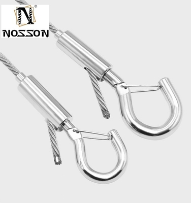 OEM personalizado 4.6mm-12mm Cordão de arame tranca cabeça Pendente Panel de luz Pendente Luz Gancho com fivela de segurança e ganchos de mola