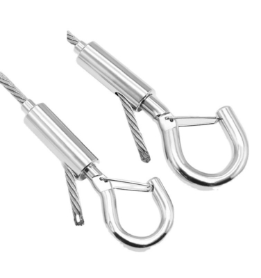 Tratamento eletrolítico de aço inoxidável de 8 mm-50 mm de extremo duplo de parafuso Snap Hook Carabiner para acessórios de mergulho de trela para cães