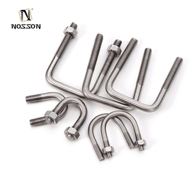 Zinc acabamento de aço inoxidável U parafuso com nozes para U fio bracket estrutura em forma de fixação de longa duração