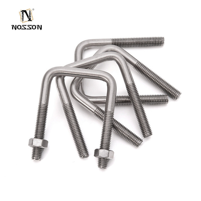 Zinc acabamento de aço inoxidável U parafuso com nozes para U fio bracket estrutura em forma de fixação de longa duração