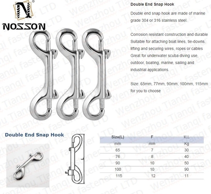 JIS Standard AISI304/316 Bolto de aço inoxidável Snap Swivel Carabiner Hook para Cão Leash Webbing Mergulho m3 m4 m5 m6 m8 m10 m12 1/4 3/8 5/16