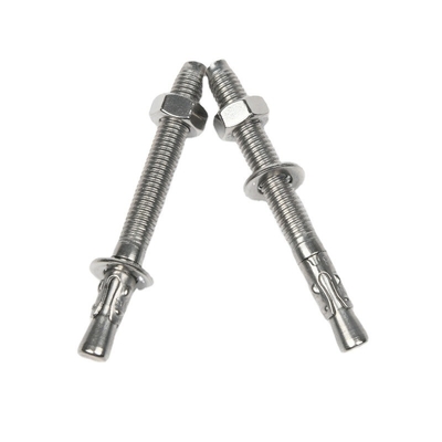DIN Standard Silver Zinc Plated Galvanized Steel Wedge Anchor Bolts M8 M10 M12 M14 M16 M20 M24 com acabamento passivo