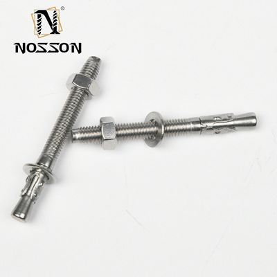 DIN Standard Silver Zinc Plated Galvanized Steel Wedge Anchor Bolts M8 M10 M12 M14 M16 M20 M24 com acabamento passivo
