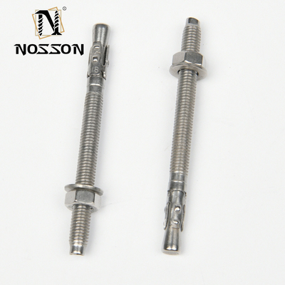 DIN Standard Silver Zinc Plated Galvanized Steel Wedge Anchor Bolts M8 M10 M12 M14 M16 M20 M24 com acabamento passivo