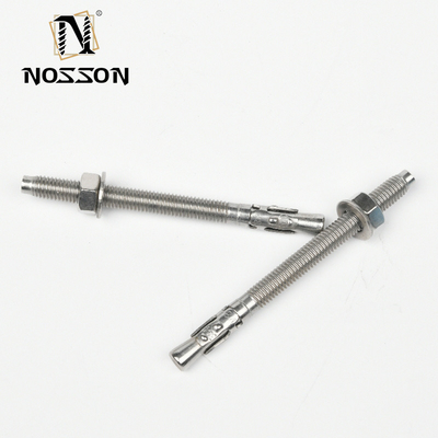 DIN Standard Silver Zinc Plated Galvanized Steel Wedge Anchor Bolts M8 M10 M12 M14 M16 M20 M24 com acabamento passivo