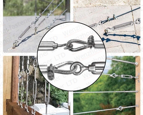 316 Estrutura de aço inoxidável tipo gancho de olho torneira para tensão e durabilidade de corda de fio de trabalho pesado na indústria de mineração