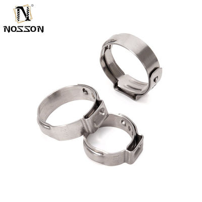 Amostra em estoque ODM suportadas por pinças de mangueira de orelha única para tubos Pex de espessura fina