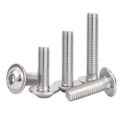 304 aço inoxidável Hex Hexagon Socket Round Button Flange Head Screw Bolt com colarinho de lavar roupa acabamento simples ISO Certificado