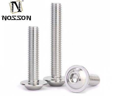 304 aço inoxidável Hex Hexagon Socket Round Button Flange Head Screw Bolt com colarinho de lavar roupa acabamento simples ISO Certificado