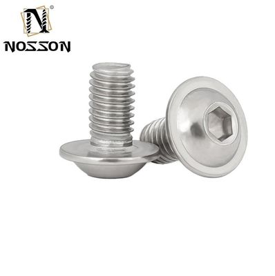304 aço inoxidável Hex Hexagon Socket Round Button Flange Head Screw Bolt com colarinho de lavar roupa acabamento simples ISO Certificado