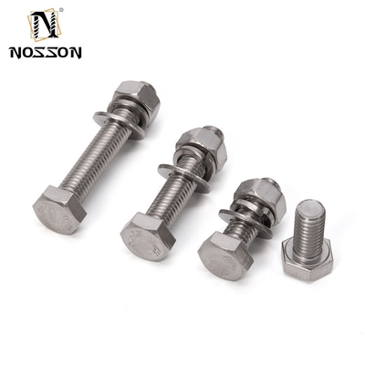 Bolhas e porcas hexagonais de aço inoxidável revestido com zinco DIN933 para aplicações mecânicas m3 m4 m5 m6 m8 m10 m12 m14 m16 m20