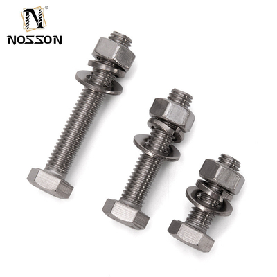 Bolhas e porcas hexagonais de aço inoxidável revestido com zinco DIN933 para aplicações mecânicas m3 m4 m5 m6 m8 m10 m12 m14 m16 m20