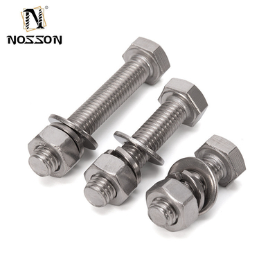 Bolhas e porcas hexagonais de aço inoxidável revestido com zinco DIN933 para aplicações mecânicas m3 m4 m5 m6 m8 m10 m12 m14 m16 m20