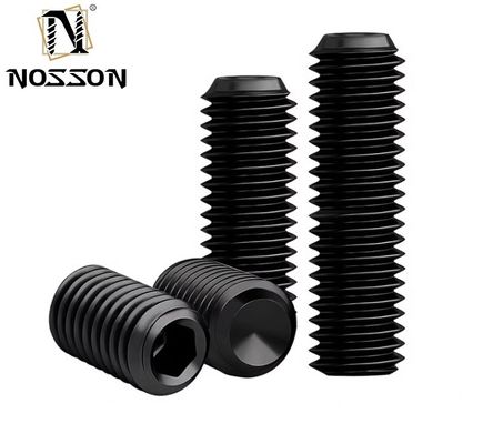 Aço inoxidável Hexagon Head Bolt Hardware Accessories Socket Cone Point Set Screw para fixações metálicas DIN Standard