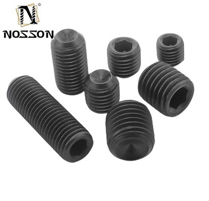 Aço inoxidável Hexagon Head Bolt Hardware Accessories Socket Cone Point Set Screw para fixações metálicas DIN Standard