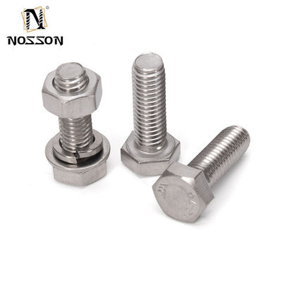 Parafusos e porcas hexagonais de aço inoxidável M6 M8 M10 M12 M14 M16 M20 com acabamento revestido de zinco HEX Head Style