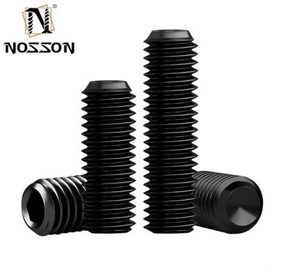 Aço inoxidável Hexagon Head Bolt Hardware Accessories Socket Cone Point Set Screw para fixações metálicas DIN Standard