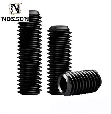 Aço inoxidável Hexagon Head Bolt Hardware Accessories Socket Cone Point Set Screw para fixações metálicas DIN Standard