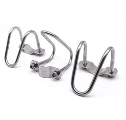 Aço inoxidável 304 316 Double U-Shaped Pipe Clamp para M3 M4 M5 M6 M8 M10 M12 M16 M20 Tubos JIS Standard Plain Finish