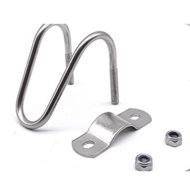 Aço inoxidável 304 316 Double U-Shaped Pipe Clamp para M3 M4 M5 M6 M8 M10 M12 M16 M20 Tubos JIS Standard Plain Finish