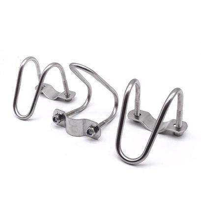 Aço inoxidável 304 316 Double U-Shaped Pipe Clamp para M3 M4 M5 M6 M8 M10 M12 M16 M20 Tubos JIS Standard Plain Finish