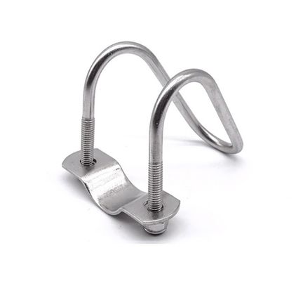 Aço inoxidável 304 316 Double U-Shaped Pipe Clamp para M3 M4 M5 M6 M8 M10 M12 M16 M20 Tubos JIS Standard Plain Finish