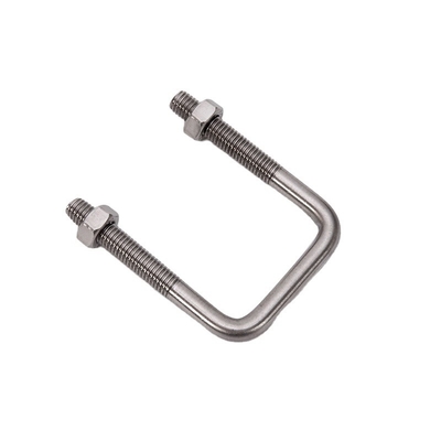 SS304 316 Tubo Clamp Square Bending Nut Washer para caminhão Barco U Bolts M6 M8 M10 DIN3570 Todos os tamanhos Plain aço inoxidável comprimento 32mm
