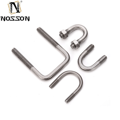 SS304 316 Tubo Clamp Square Bending Nut Washer para caminhão Barco U Bolts M6 M8 M10 DIN3570 Todos os tamanhos Plain aço inoxidável comprimento 32mm