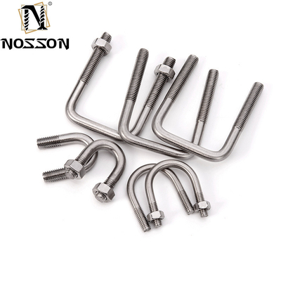 SS304 316 Tubo Clamp Square Bending Nut Washer para caminhão Barco U Bolts M6 M8 M10 DIN3570 Todos os tamanhos Plain aço inoxidável comprimento 32mm