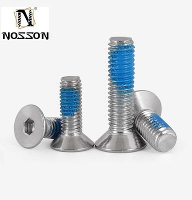 Parafusos de direção hexadecimal de aço inoxidável métrico de acabamento simples com chave de bloqueio de fios com norma GB e certificação ISO