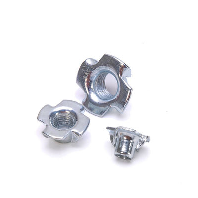 Furniture Hardware Four Claws Nut Speaker Nut T-nut Blind Pronged Tee Nut com acabamento cromado de aço inoxidável
