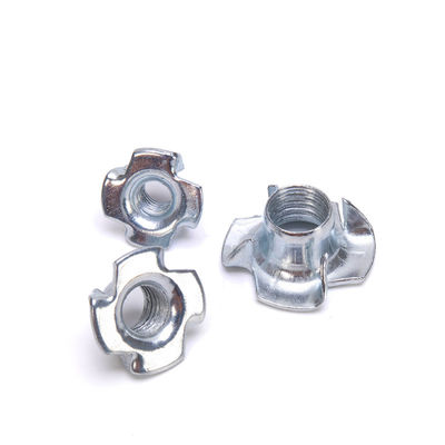 Furniture Hardware Four Claws Nut Speaker Nut T-nut Blind Pronged Tee Nut com acabamento cromado de aço inoxidável
