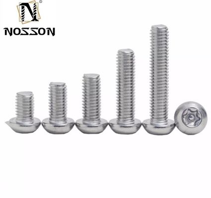 Cabeça de panela de aço inoxidável Torx Pin Anti-roubo Cabeça redonda Parafusos de segurança personalizados no sistema de medição métrica DIN Standard